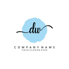 DW Initial handwriting logo template vector
