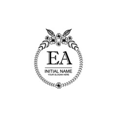 EA Initial handwriting logo template vector
