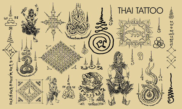 Thai Elephant Tattoo Vector Images over 310