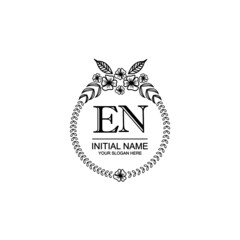 EN Initial handwriting logo template vector
