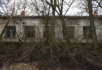 Abandoned school in village of Chernobyl zone