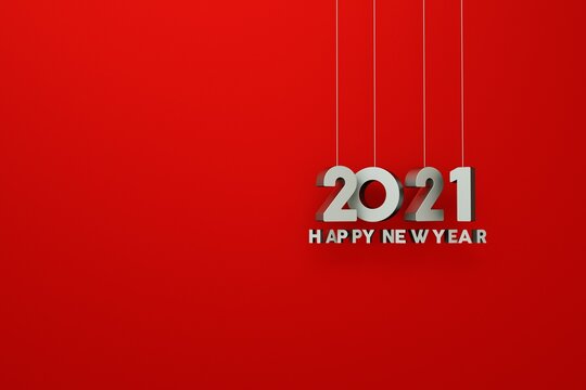 New Year 2021 Creative Design Concept, 3D rendering.