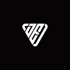 Initial Letter D E Linked Triangle Design Logo