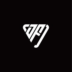 Initial Letter D F Linked Triangle Design Logo