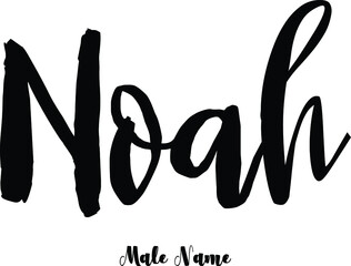 Noah-Male Name Cursive Calligraphy Text on White Background