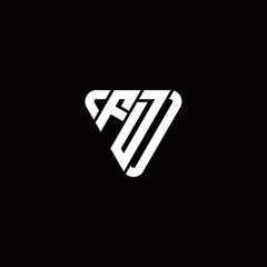 Initial Letter F D Linked Triangle Design Logo