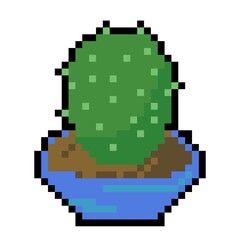 a pixel art of a cactus