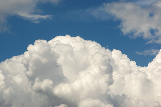 White cloud with blue sky. Background and texture