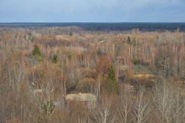 Abandoned village in Chernobyl zone