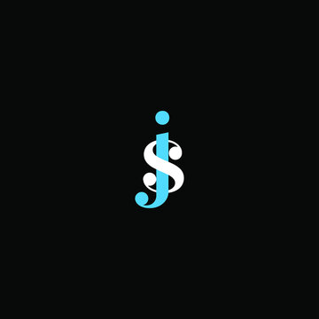 J S letter logo abstract design on black color background. js monogram