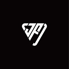 Initial Letter J F Linked Triangle Design Logo