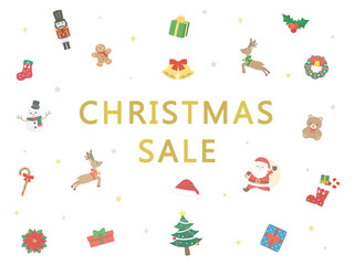 かわいいクリスマスセールの広告背景