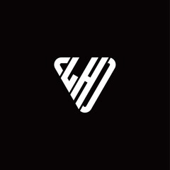 Obraz premium Initial Letter L H Linked Triangle Design Logo