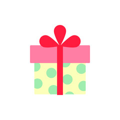 Vector illustration of a polka dot box gift