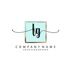 FG Initial handwriting logo template vector
