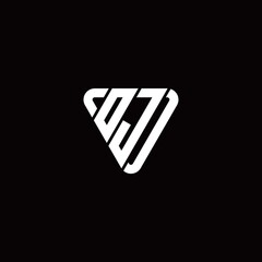 Initial Letter O J Linked Triangle Design Logo