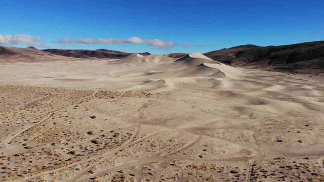 Aerial Drone Shot of Sand Mountain Near Fallon Nevada - Drone