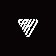 Initial Letter R K Linked Triangle Design Logo