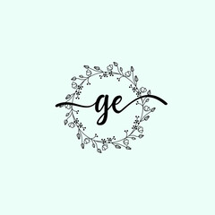 GE Initial handwriting logo template vector
