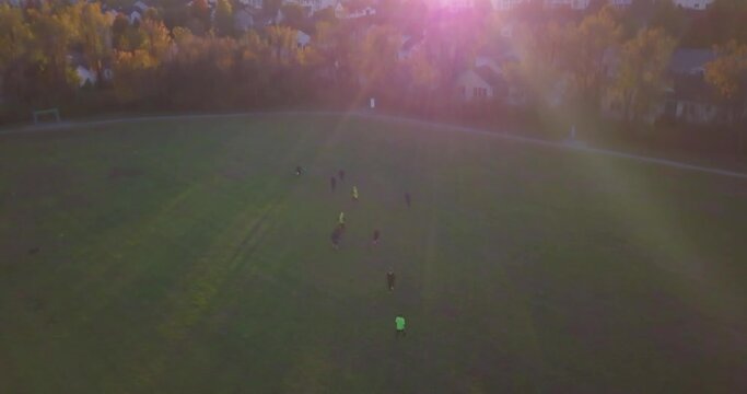 Ultimate Frisbee Fall Foliage Golden Sunset