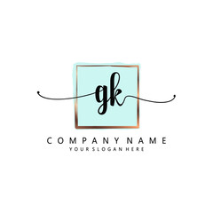 GK Initial handwriting logo template vector
