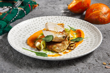 Chicken Breast with Pumpkin Puree