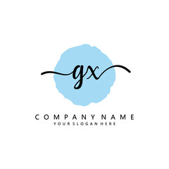 GX Initial handwriting logo template vector
