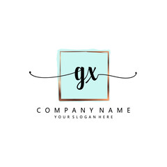 GX Initial handwriting logo template vector
