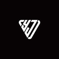 Initial Letter Y J Linked Triangle Design Logo