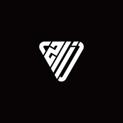 Initial Letter Z I Linked Triangle Design Logo