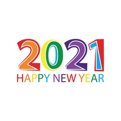 Happy New Year 2021 design template. Design for calendar, greeting cards or print. Vector illustration