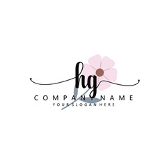 HG Initial handwriting logo template vector
