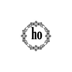 HO Initial handwriting logo template vector
