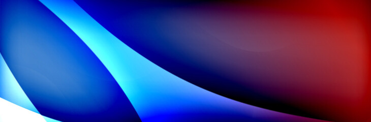 Fluid gradient neon color waves, vector abstract background