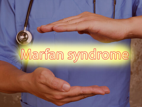 Health care concept about Marfan syndrome with sign on the piece of paper.