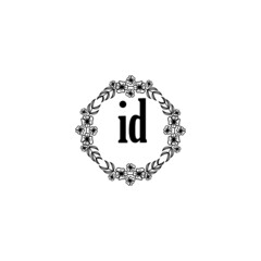 ID Initial handwriting logo template vector
