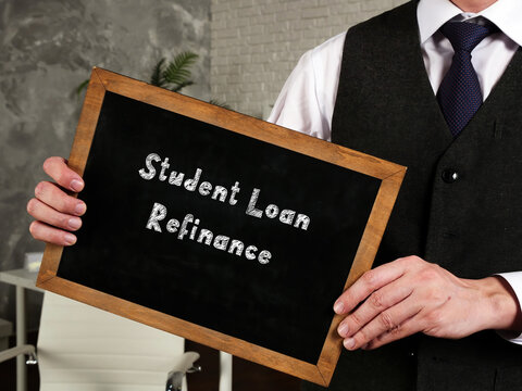 Student Loan Refinance Sign On The Piece Of Paper.