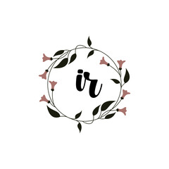 IR Initial handwriting logo template vector

