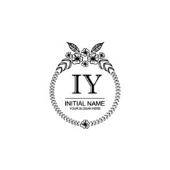 IY Initial handwriting logo template vector
