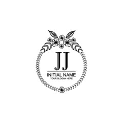 JJ Initial handwriting logo template vector
