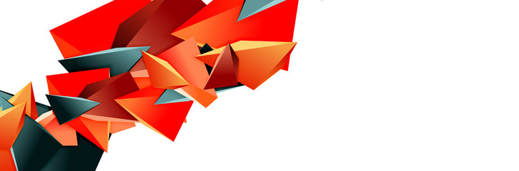Triangle mosaic abstract background, 3d triangular low poly shapes. Geometric vector illustration for covers, banners, flyers and posters and other
