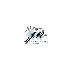 JN Initial handwriting logo template vector
