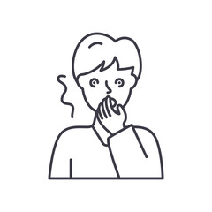 Nausea icon, linear isolated illustration, thin line vector, web design sign, outline concept symbol with editable stroke on white background.