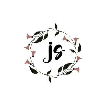 JS Initial handwriting logo template vector
