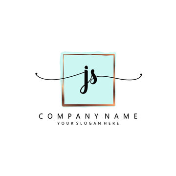 JS Initial handwriting logo template vector
