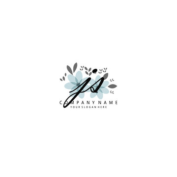 JS Initial handwriting logo template vector
