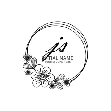 JS Initial handwriting logo template vector
