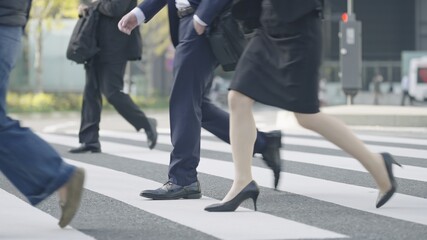 Obraz premium 群衆・歩く人・横断歩道・東京駅