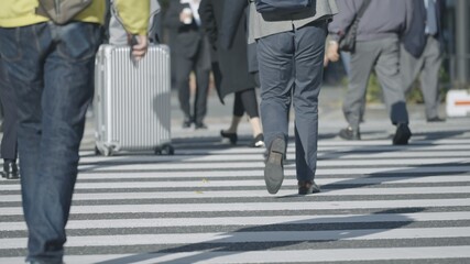 Obraz premium 群衆・歩く人・横断歩道・東京駅