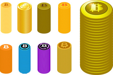 Stacked Bitcoin medals